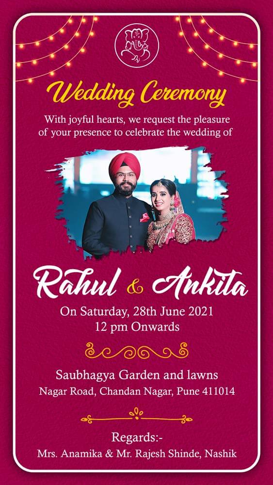  Indian wedding card in english | save the date marriage 